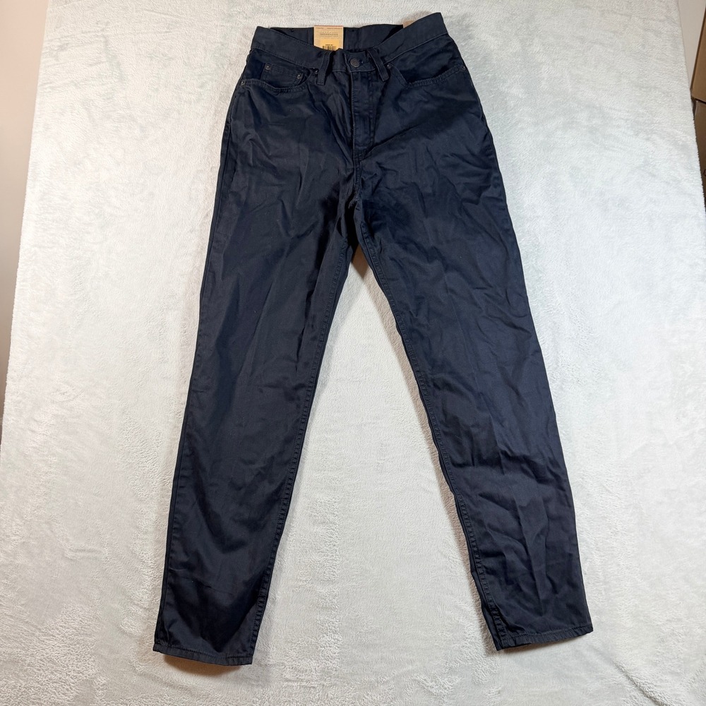 Levi's High Waisted Mom Jeans Black Cotton Hemp Denim 27x30 A35061821